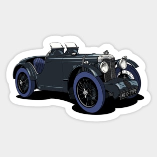 MG C-Type 1930's car in black Sticker